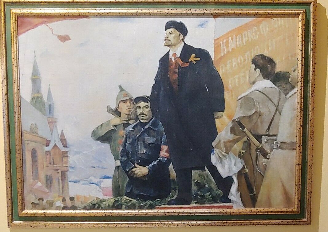 Dipinto Lenin e la Rivoluzione esposto presso la Casa Museo del Comunismo di Matera