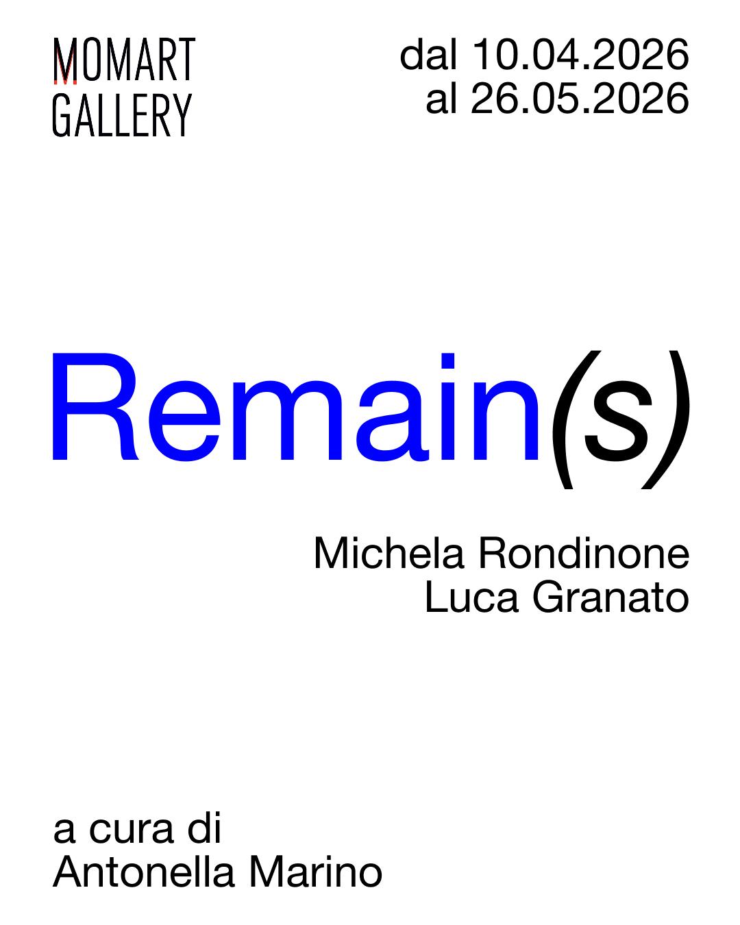 Home 2 REMAIN(S) - Mostra di Michela Rondinone e Luca Granato alla Momart Gallery